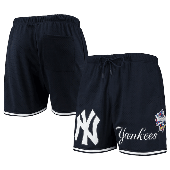 Men's New York Yankees Navy Team Logo Mesh Shorts
